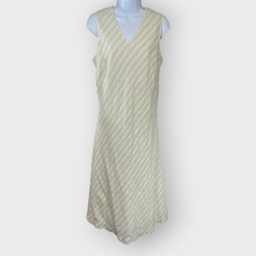 Merona Womens Linen Maxi Dress | XL | Cream | Beachy Coastal Summer